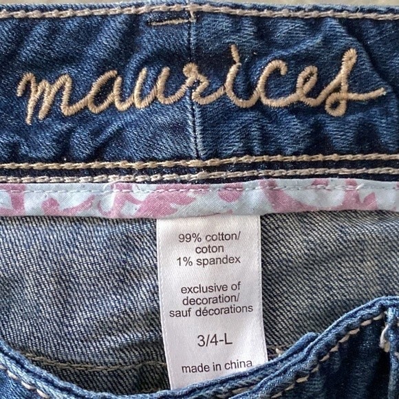 Maurice's jeans Straight Leg factory fading light distressing size 3/4 Long - Picture 10 of 16
